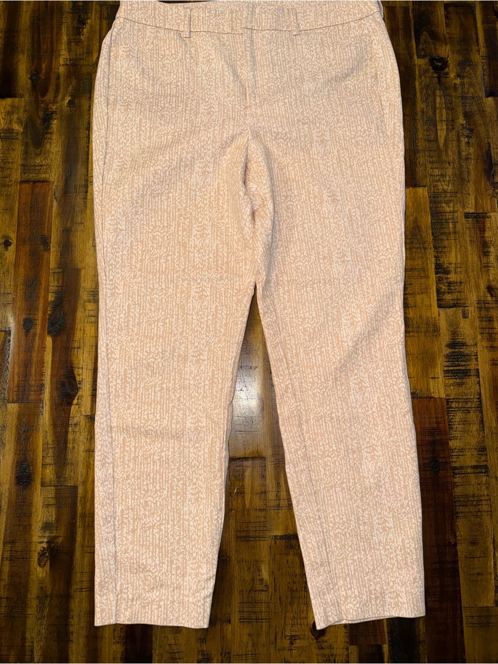 🍒Nine West Women's Slim Ankle pink/white design print pant sz 12. trousers work
